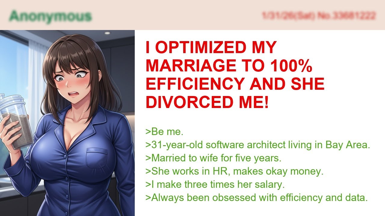 I Optimized My Marriage to 100% Efficiency and She DIVORCED Me!