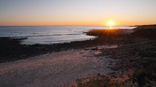 Full Un-Looped Sunset on the Beach with Gentle Ocean Waves | Relaxing ASMR for Deep Sleep | 3H in 4K