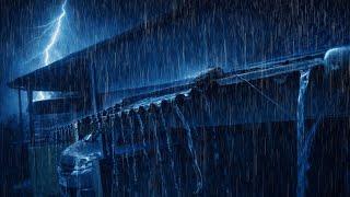 Direct in slaap vallen met realistische regengeluiden en stortregen op een tinnen dak met onweer