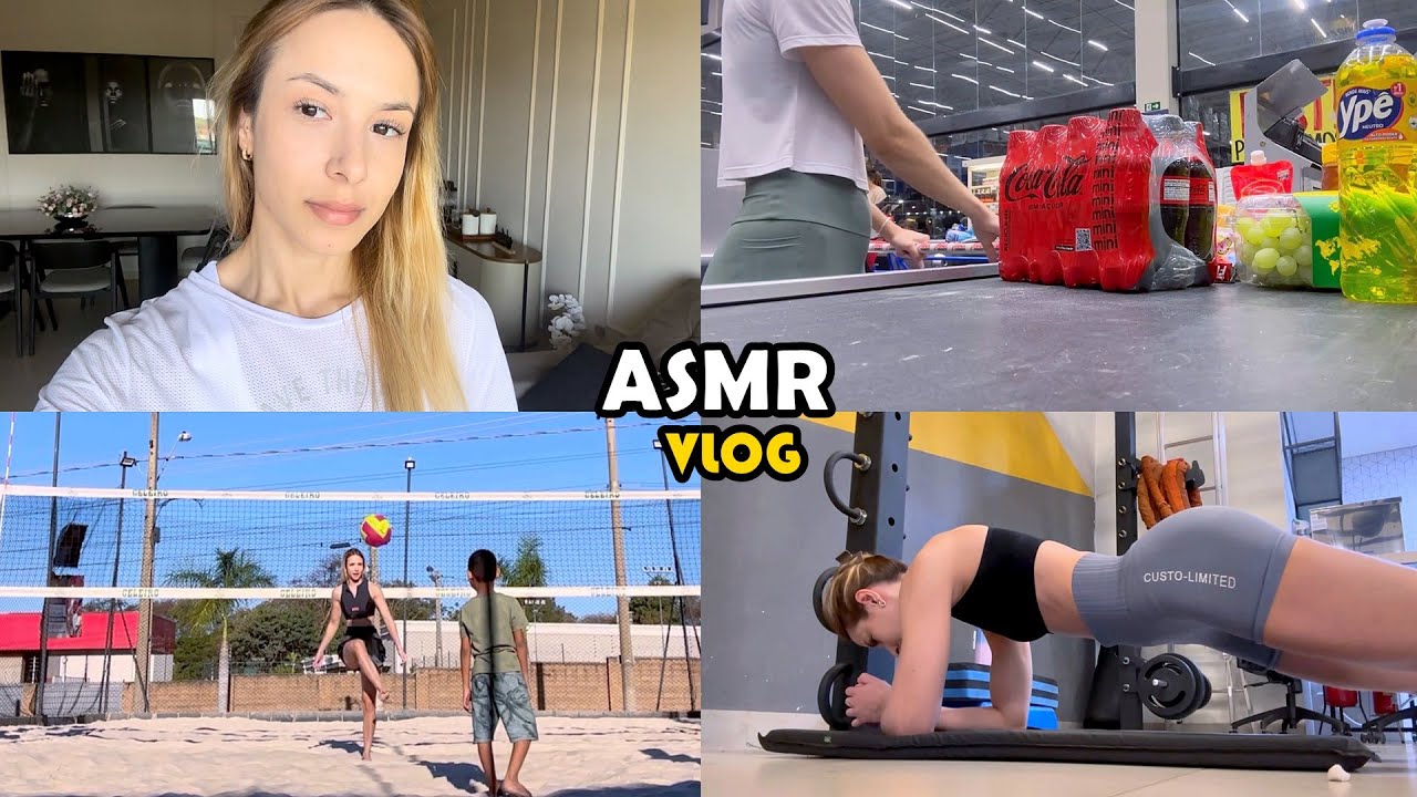 ASMR VLOG ✨ PASSEIO NO SHOPPING, COMPRINHAS, VÔLEI COM AS AMIGAS, RECEITA, MERCADO, TREINO, ETC..