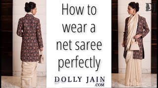 How to wear a saree with a jacket this winter | Dolly Jain Saree Draping Styling A Saree With A D Coat Dolly Jain Saree Draping Styles