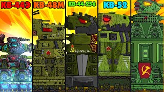 The evolution of hybrids KV-44E vs KV-48M vs KV-44-256 vs KV-52 vs KV-53 - Cartoons about tanks