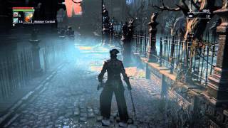 Bloodborne - Grand Cathedral Round Plaza: Grave Keeper Flame Sprayer Death, Thick Coldblood Location