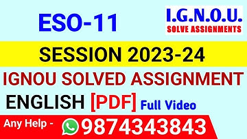 ESO 11 Solved Assignment 2023-24 English, ESO 11 Solved Assignment 23-24, ESO-11 Assignment