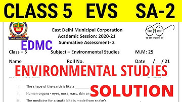 EDMC Class 5 EVS SA 2 Question Paper Solution Environmental Studies