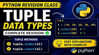 Python Revision Classes | Tuple Data Types & Tuple Methods in Python 🔥