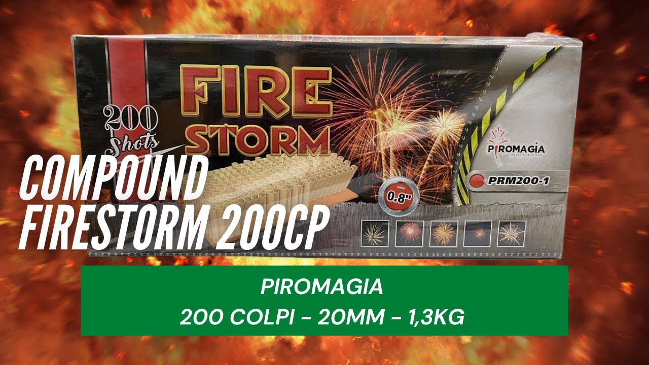 Test Batteria FIRESTORM 200 colpi 20mm DRITTI E VENTAGLIO di PIROMAGIA