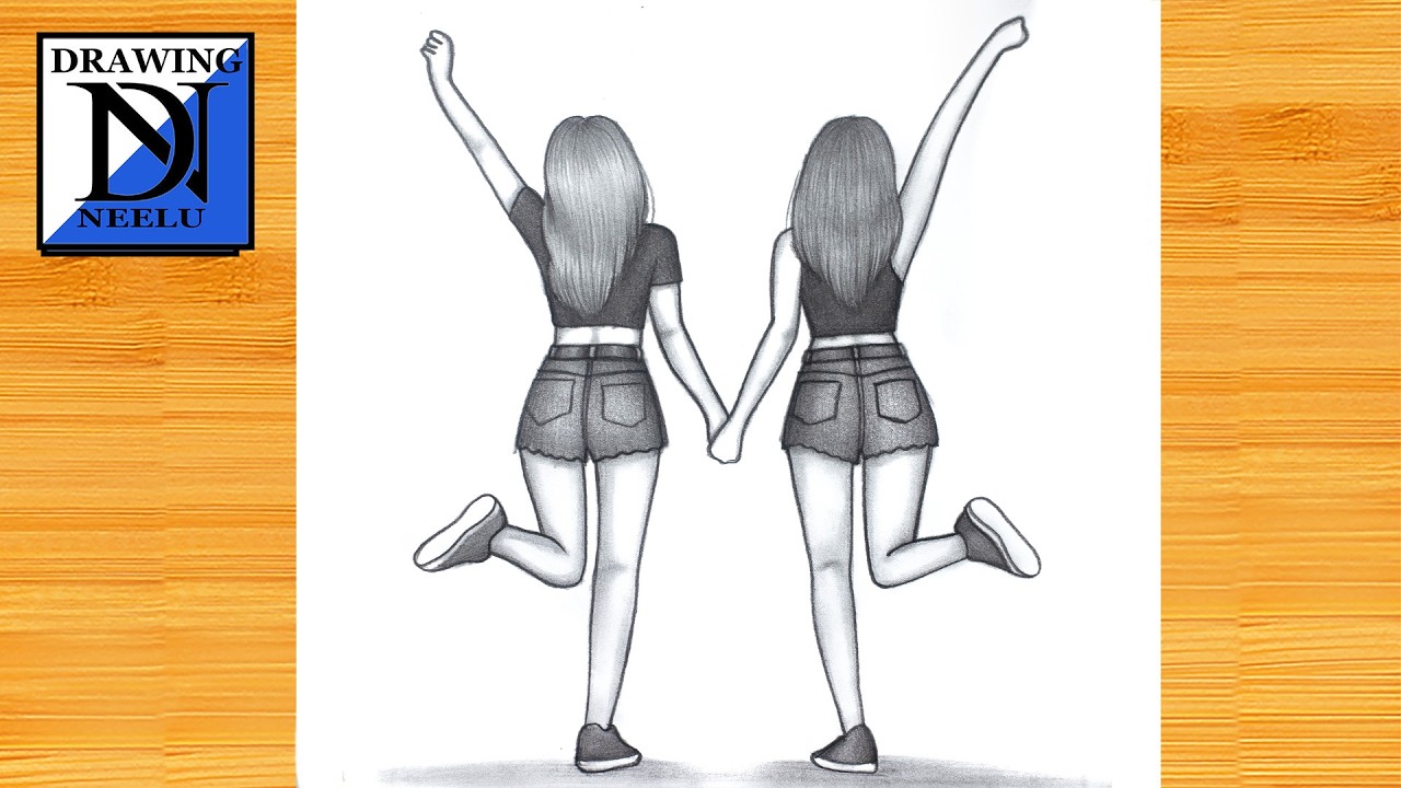 How to draw a Girl Best Friend -Drawing easy || Pencil sketch for ...