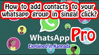 How To add contacts directly to whatsapp group in singal click | WhatsappPro