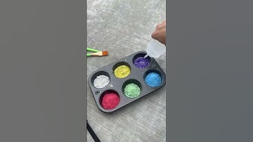 DIY CHALK PAINT!! 🖍️🩵 just crushed chalk and water! 🥰🥰🫶🏻 it dries so vibrant😍😍 #momlife #mom#