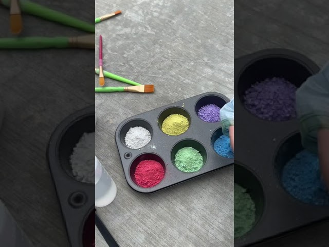 Small Bottles Filled With Colored Powders Used For Crafts (12 Pcs)
