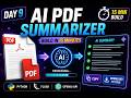 30 Days 30 Projects | Day 9 | Modern AI PDF Summarizer using AI Prompting in 15 minutes