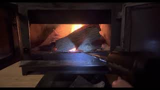 Using StoveBlo to restart wood stove in morning (raw)