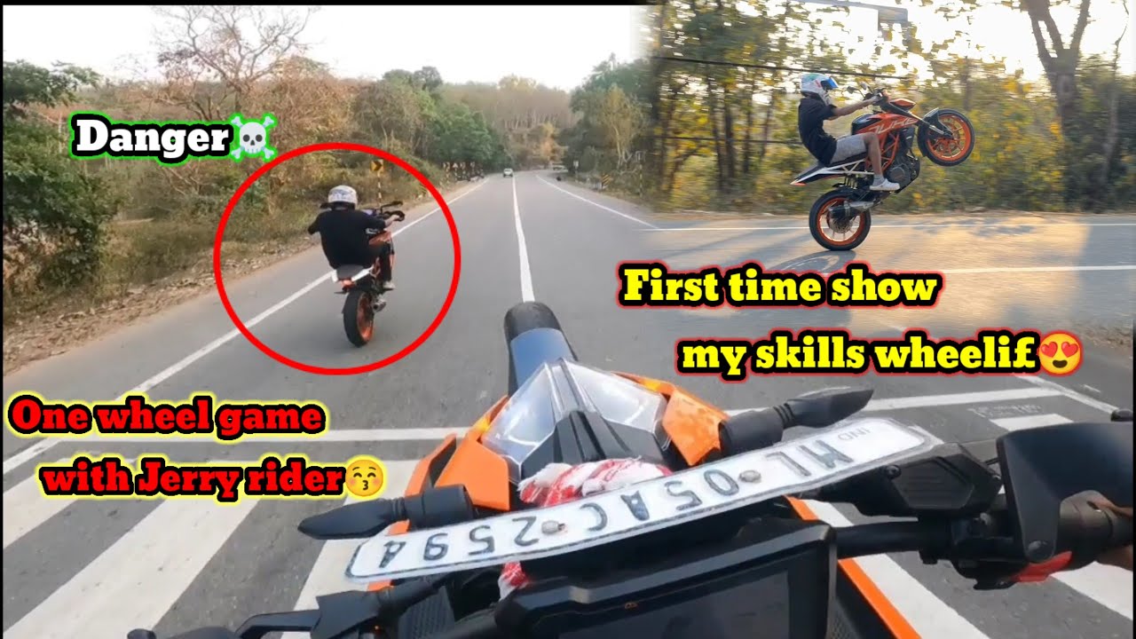 First time show my skill Wheeli || Night police checking 😡 || Duke 390 vs Duke250 gen3