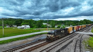 Norfolk Southern 189 with A single engine leading & rear dpu heads thru Helenwood Tennessee