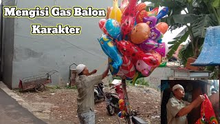 Mengisi gas balon karakter || 3 kali isi ulang tabung gas balon, menghasilkan 50 balon karakter