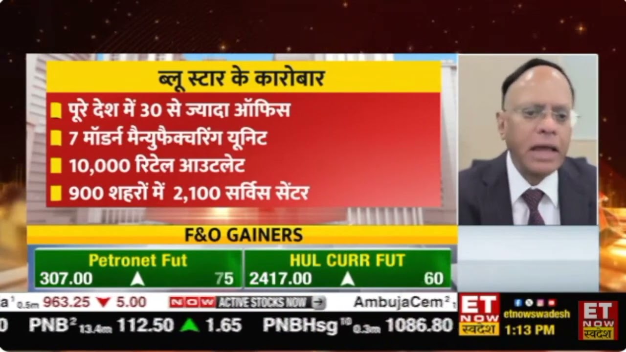 Mr B Thiagarajan - MD, Blue Star - ET Now Swadesh - Market and Business Outlook