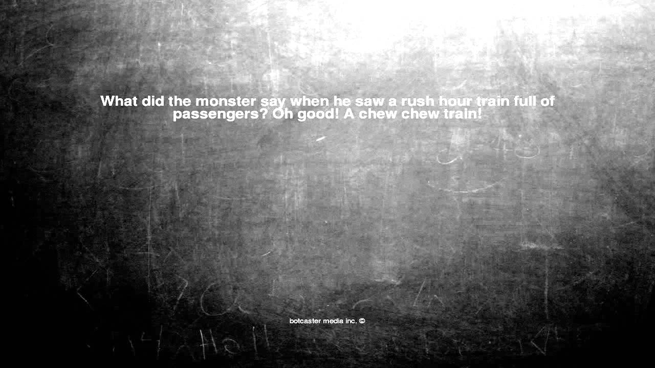 Ok, here is the joke. What did the monster say when he saw a r... - YouTube