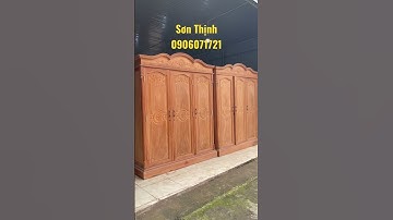 Báo giá tủ áo 3 cánh đục trống đồng gỗ Gõ Đỏ