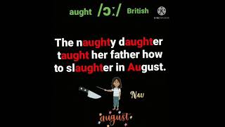 Pronunciatio , Ought , Aught Sound