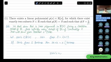 TIFR Mathematics 2025 | Part B | Question 1 Solution – Linear Polynomial with Invariant Subset