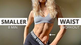 8 MIN. SMALLER WAIST WORKOUT - lose muffin top| do this for 14 Days | No Equipment