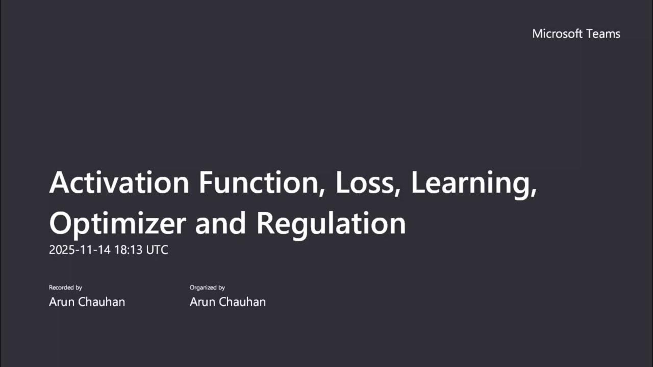 Activation Functions, Optimizers, Loss Functions, Learning Rate ...