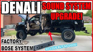 CUSTOM BOX AND TWO 8' SUBS FOR MY DENALI! | INSTALLING Amp on Factory Bose System! |