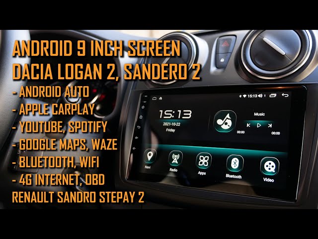 Android 9 inch for Dacia Logan 2, Sandero 2, Renault Logan 2, Sandero  Stepway 2 Android Auto Carplay 