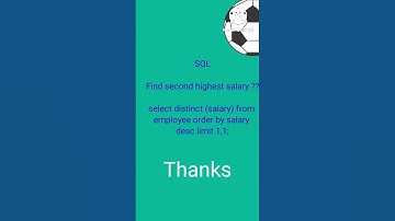 Second Highest salary in SQL
