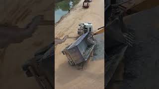 V1-Dump trucks Accident was recovery by Best Driver Excavator #shorts