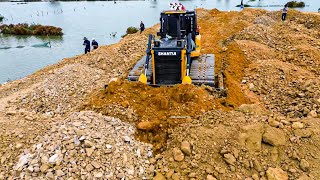 Amazing work!! Shantui C2 Bulldozer Clean Spreading Soil Fast! Huge Land Prepare Leveling Perfection