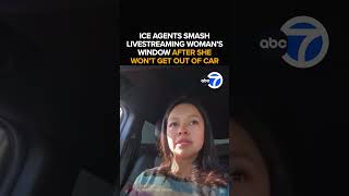 Woman streams ICE detainment as agents smash car window: 'Lord, please protect me'