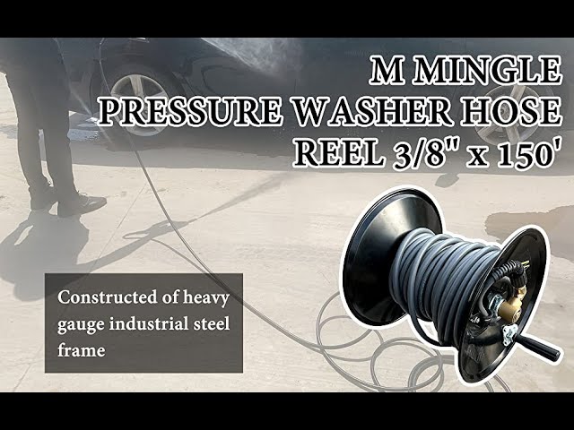 M MINGLE High Pressure Washer Hose Reel 150ft,Pressure Washer Hose 100 FT x  1/4 : Patio, Lawn & Garden 