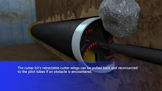 Guided Auger Boring - Retract Cutter Head to Remove Obstacles While Pilot Tubes Maintain Alignment