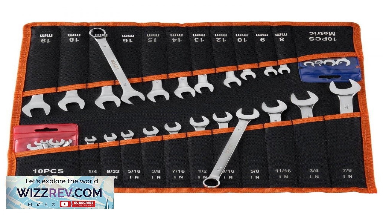VEVOR Combination Wrench Set 42 Piece SAE and Metric 12 Point Box End