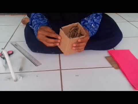 Tutorial Cara Membuat Tempat Pensil dari  Kardus  Bekas dan  