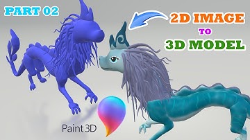 Windows 10 Paint3d Tutorial : Make a  3d model from 2d image and paint it