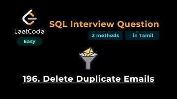 Delete Duplicate Emails - Database - Leetcode 196 | SQL | Tamil | TamilWebDev | TWD