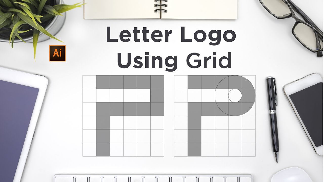 How to create a logo using grid |Alphabet Logo| Illustrator Tutorial ...