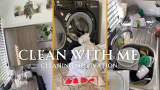 RANDOM UK KITCHEN CLEAN WITH ME | HAND DISHES |LAUNDRY🧺@lizzahhazzil #housework #getitdone