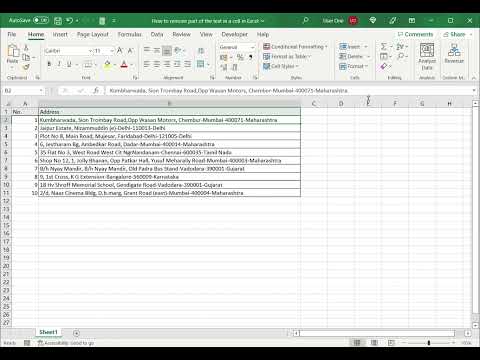 How to remove part of the text in a cell in Excel - YouTube