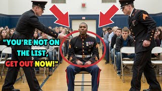 Two Guards Asked Black Marine to Leave His Son’s Graduation — Then Six SEALs Silenced the Room!