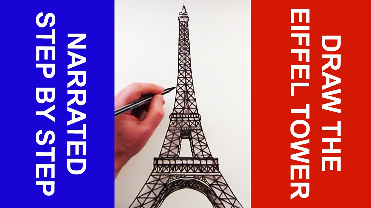 Eiffel tower drawn in a simple sketch style Vector Image