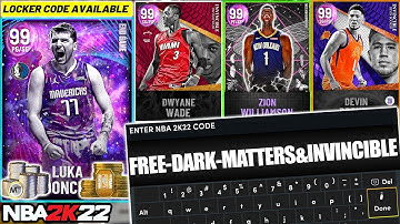 FREE INVINCBLE LOCKER CODE REACTIVATED! ALL ACTIVE LOCKER CODES FOR FREE DARK MATTERS! NBA 2K22
