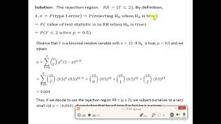 Calculating type I and II error probabilities