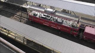 鹿児島中央駅　JR貨物　ED76形 機関車が牽引する