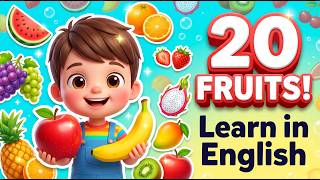 100 Fruits Name in English | Fun Fruit Vocabulary for Kids & Toddlers 🍎🍌