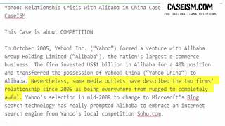 Yahoo Relationship Crisis with Alibaba in China