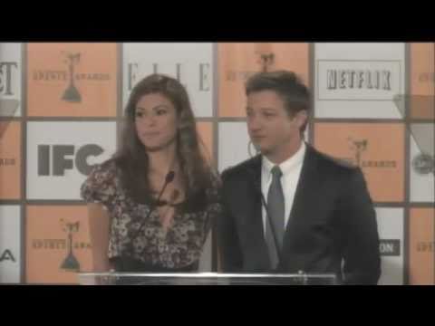 Jeremy Renner and Eva Mendes at the Spirit Award C...